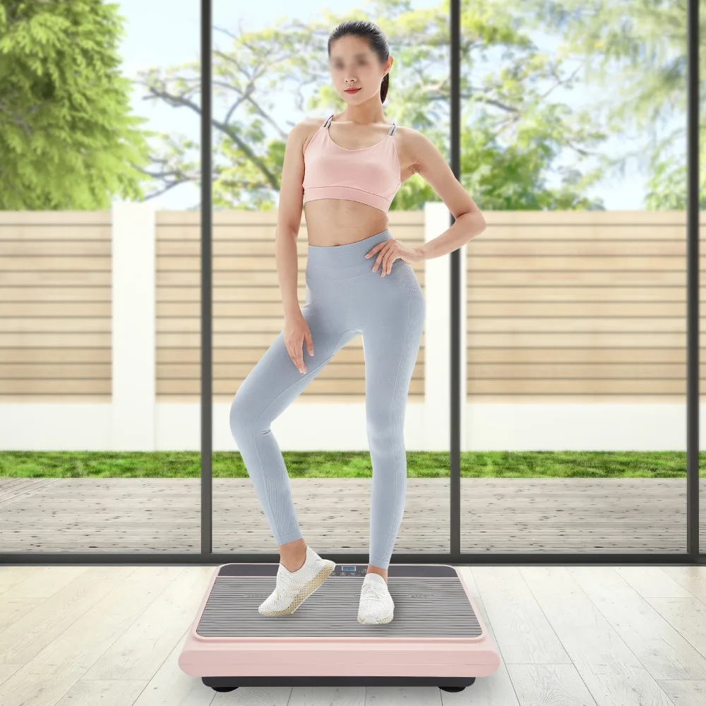 

Shaking Machin Vibration Plate Exercise Machine with LCD Display Shake Weight for Home Fitness Training Weight Loss (Pink)
