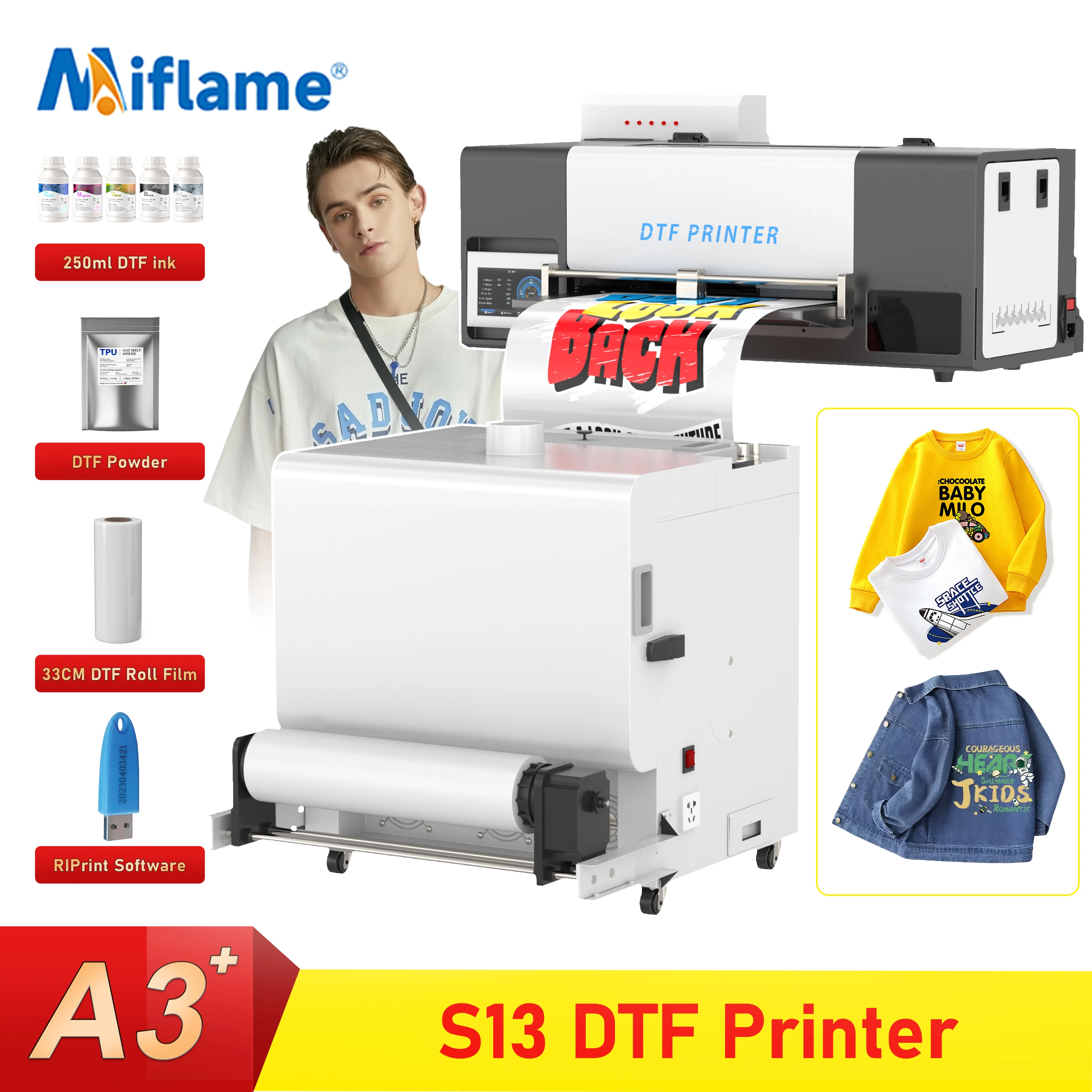 

Принтер A3 DTF для Epson XP600, печатная машина для футболок, принтер для прямой печати пленки, 13-дюймовый DTF-принтер для ткани Impresora