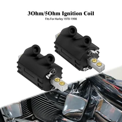 Motorcycle 3 Ohm /5 Ohm Ignition Coil Dual Fire 12V Output For Harley Big Twin 1970-98 Touring FLH Dyna Softail FXDL Sportster