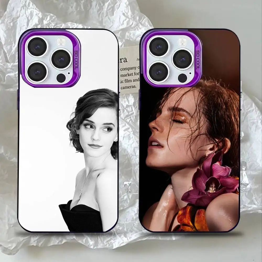 

Чехол для телефона E-Emma W-Watson для iPhone 16,15,14,13,12,11, Mini, Pro, SE, MAX Фиолетовый матовый силиконовый чехол