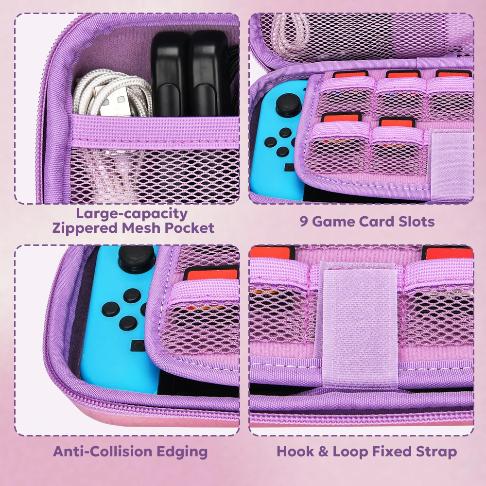 Switch Accessory Bundles Portable Travel Scratch-resistant Gaming Console Carrying Pouch Protective Case NS Accessories Cover