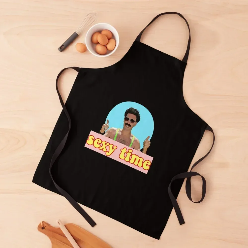 

Borat Sexy Time, digital artwork Apron Waterproof women man chef uniform Apron