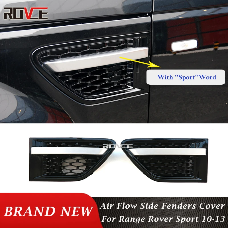 

ROVCE Car Air Flow Fender Side Vent Cover Decal Grid Decoration Cover For Land Rover Range Rover Sport 2010-2013 L320 Accessorie