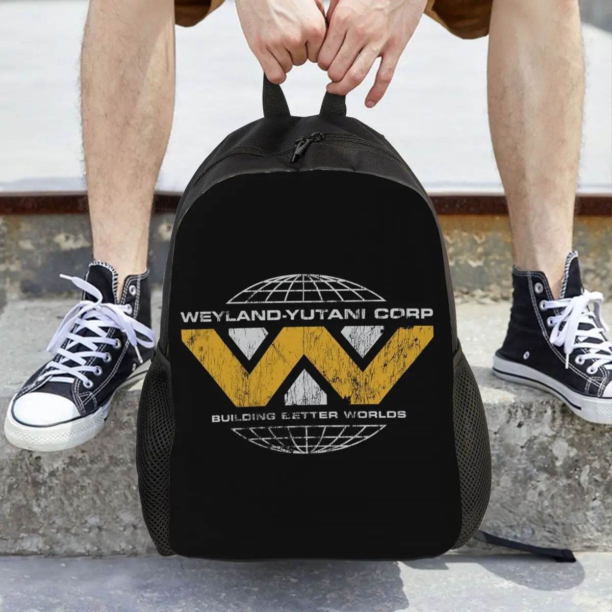 Alien Romulus Lab Weyland - Yutani Xenomorph Experiments Backpack Daypack Large Capacity BookBag School Bag Shoulder Bags