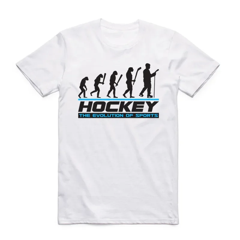 Summer Men Funny Print Evolution Of Ice Hockeyer Fashion T Shirt Short Sleeves O Neck Summer Casual Cool Design Tshirt