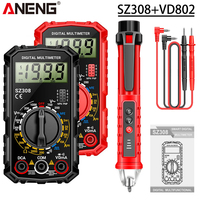 Auto Electrician Kit ANENG SZ308 VD802 Square Wave HFE Triode Multimeter+12-1000V NCV Test Pen Voltage Meter Car Inspection Tool