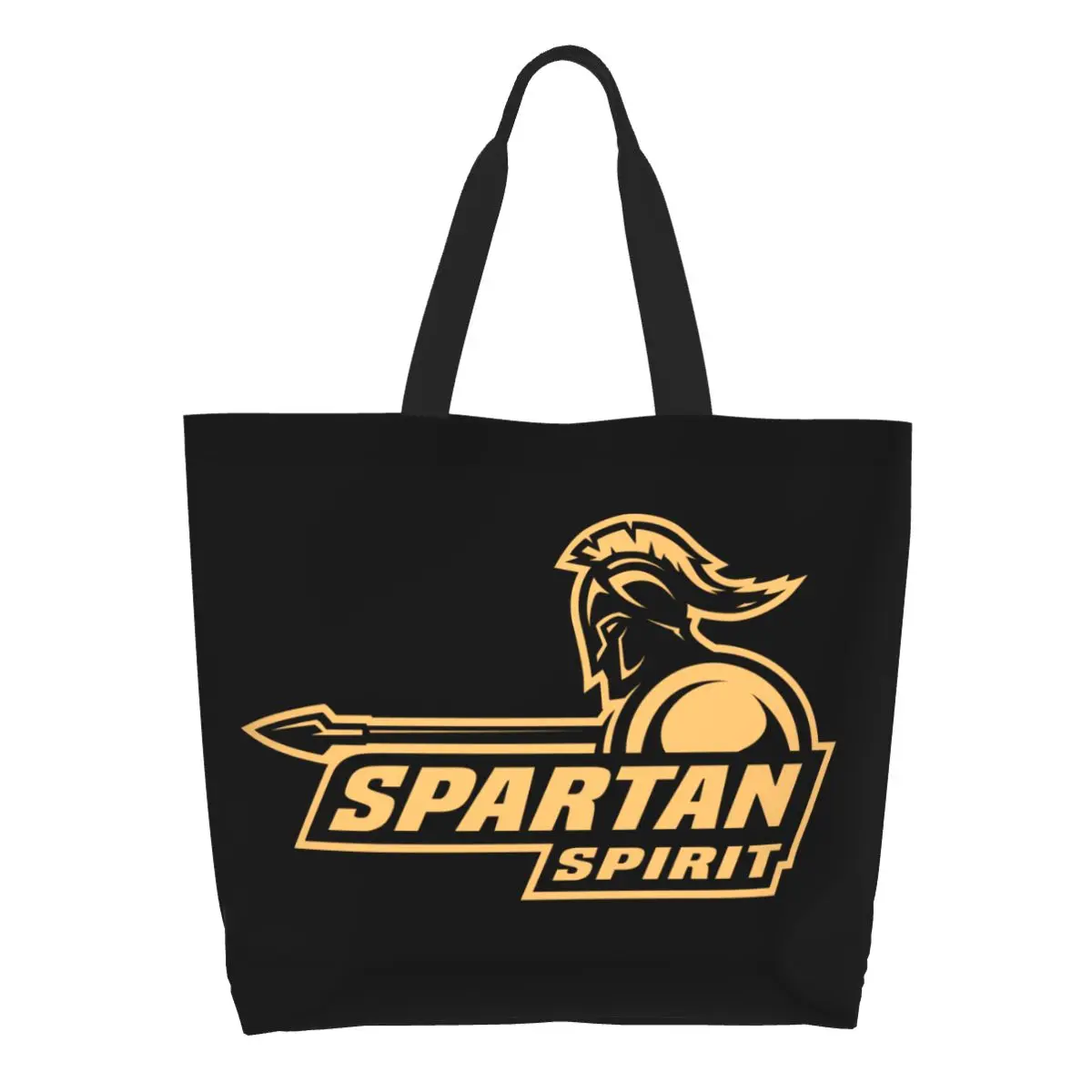 Spartan Spirit Sparta Warrior Grocery Shopping Bag Cute Printing Canvas Shopper Tote Shoulder Bags Big Capacity Portable Handbag