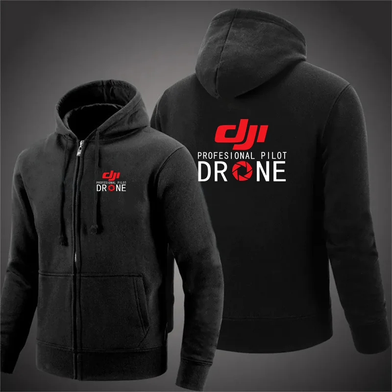 

2024 New Dji Professional Pilot Drone Autumn Hooded Sweatshirts Men's Hoodie Cardigan Solid Color Classic Jacket Clothing Tops