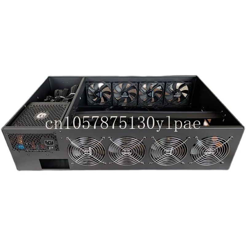 For 8 Card in-Line Platform B75/B85 Motherboard Chassis Customized 4U ATX Power Supply Double-Sided Eight Fan Chassis