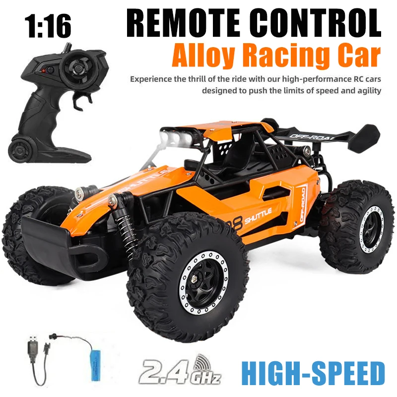 1:16 2.4G High Speed Remote Control Alloy Drift Racing Car Toy RC Bigfoot Off-Road Vehicle 2WD Climbing Car Toy Boys Birth Gift