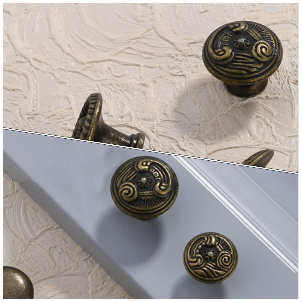 

6 шт., винтажная дверная ручка из сплава для шкафа, мебельные ручки, ручка для выдвижных ящиков, прочный цинковый материал, изысканный дизайн, современный домашний декор