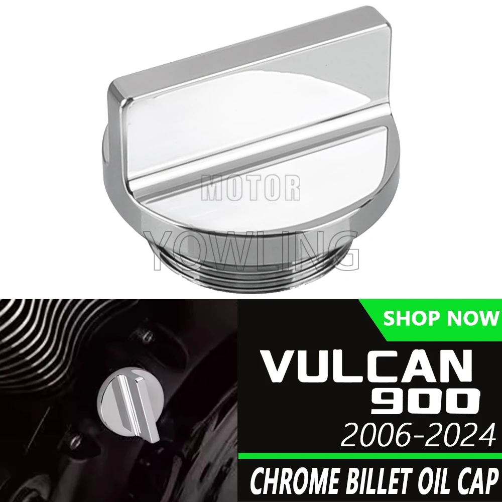 

Motorcycle Accessories Chrome Billet Oil Filler Cap For Kawasaki VULCAN900 Vulcan 900 Classic / LT / SPECIAL EDITION 2006-2024