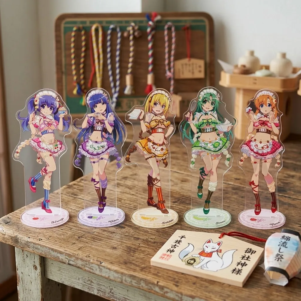 Anime Higurashi When They Cry Acrylic Stand Figure Desktop Decoration Collectible Ornament Cartoon Character Model Gift Keychain