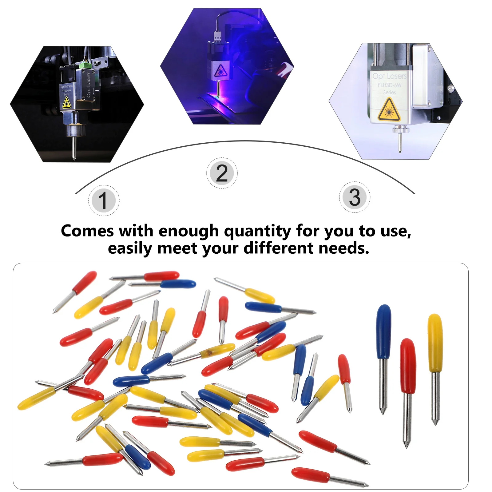 

50pcs Cutting Plotter Cutters 30° 45° 60° Replacement Blades For Vinyl Fabric Engraving Machine Tools Sharp