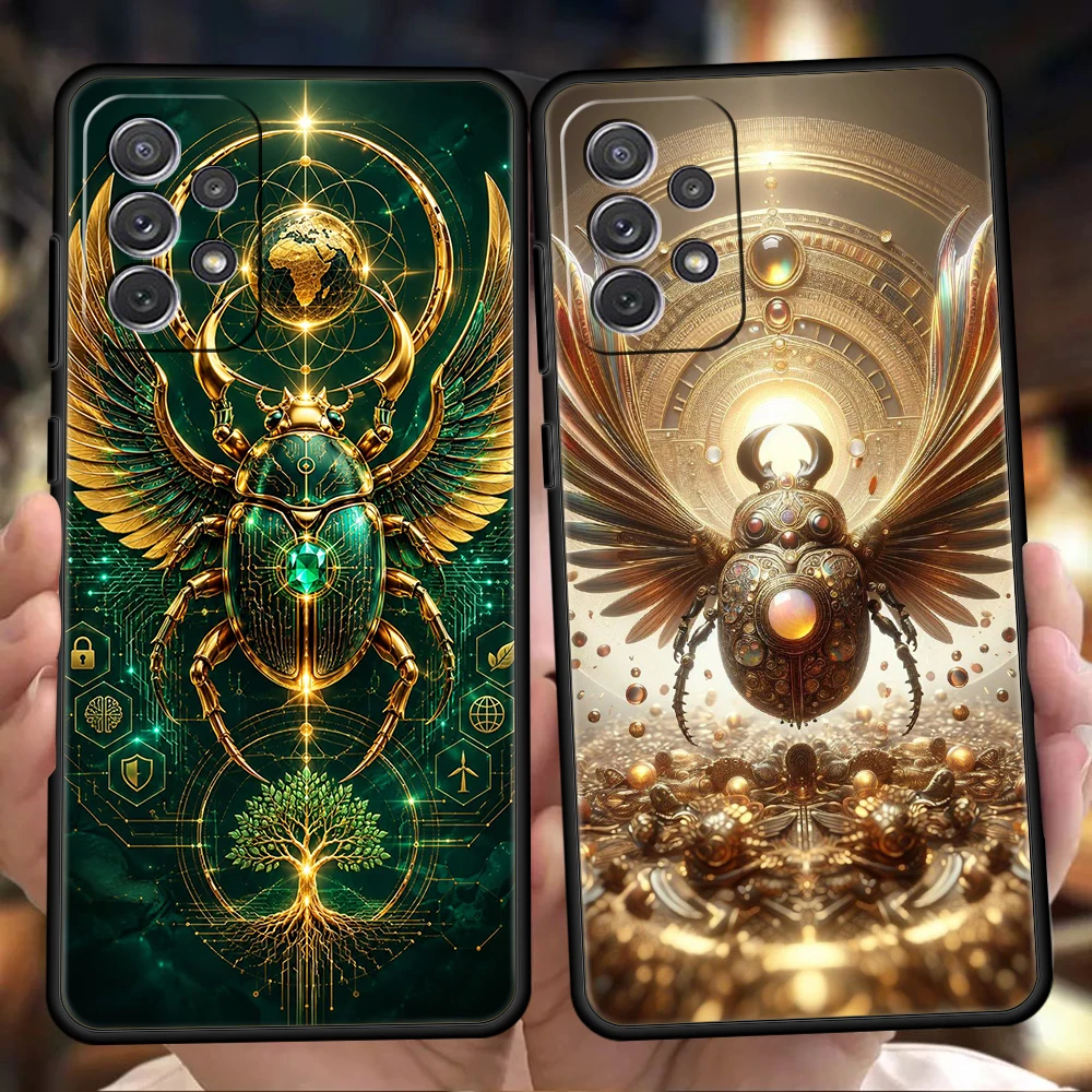 Phone Case for Samsung Galaxy A13 A15 A17 A22 A23 A25 A31 A32 A33 A35 A41 A51 A52 A55 5G Soft TPU Shell Brilliant Scarab Present