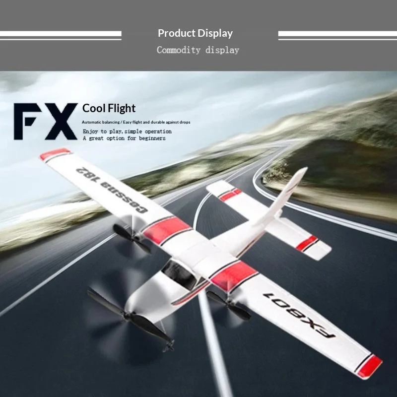 FX801 182 Style RC Glider EPP Foam Fixed Wing Remote Control Airplane Outdoor Flying Trainer Hobby Toy For Kids Beginners