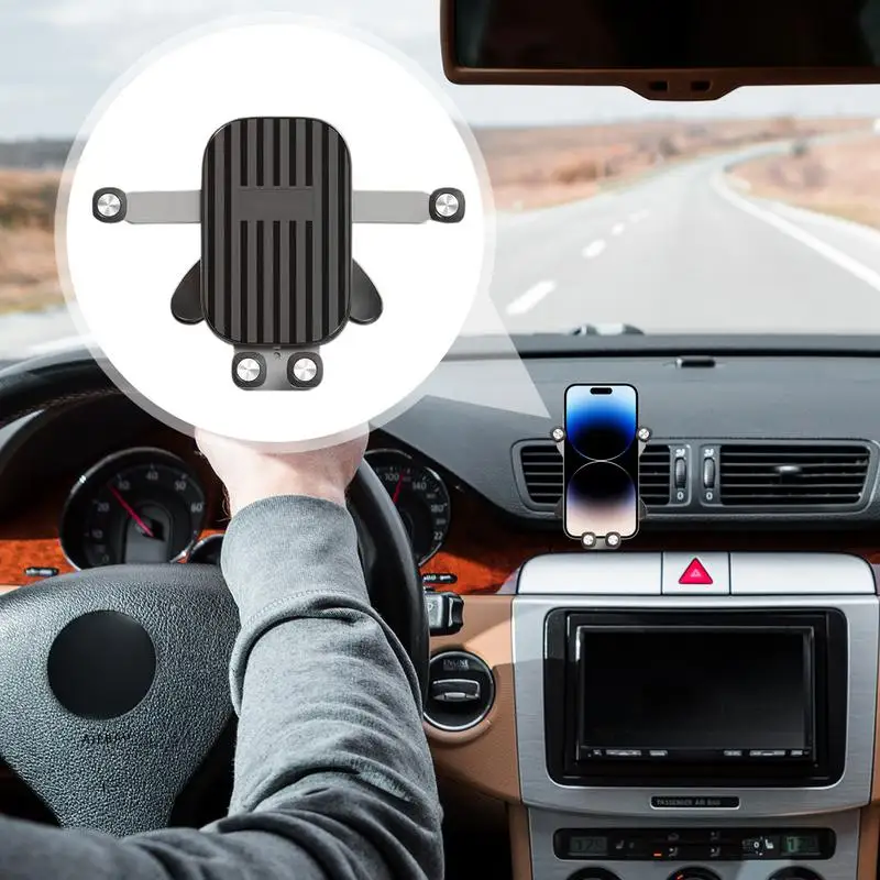

Vent Phone Holder Smartphone Clamp For Vehicle Strong Grip Car Air Vent Phone Mount With Quick Release For Road Trip Navigation