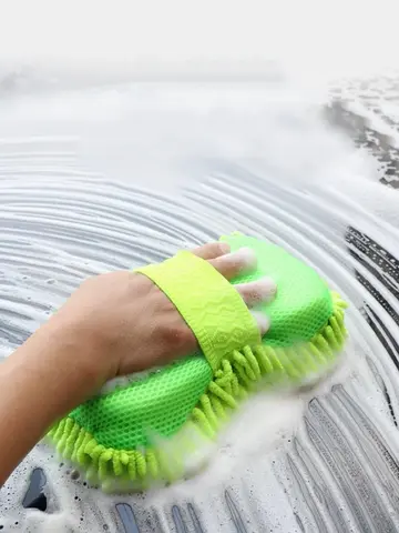 Microfiber Car Washer Sponge Cleaning Car Care Detailing Brushes Washing Towel Auto Gloves Styling Accessories