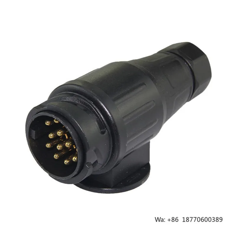 13 Pin Trailer Plug Nylon Waterproof Trailer Connector for RV Vehicle