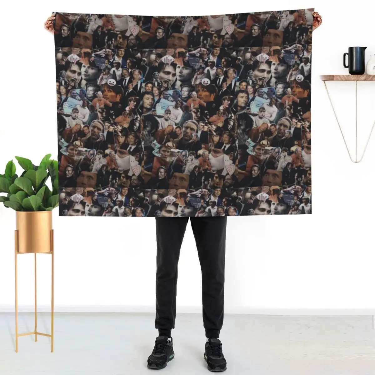 

Mads Mikkelsen Collage Throw Blanket Warm Comfortable Blanket Gift for Parents Friends