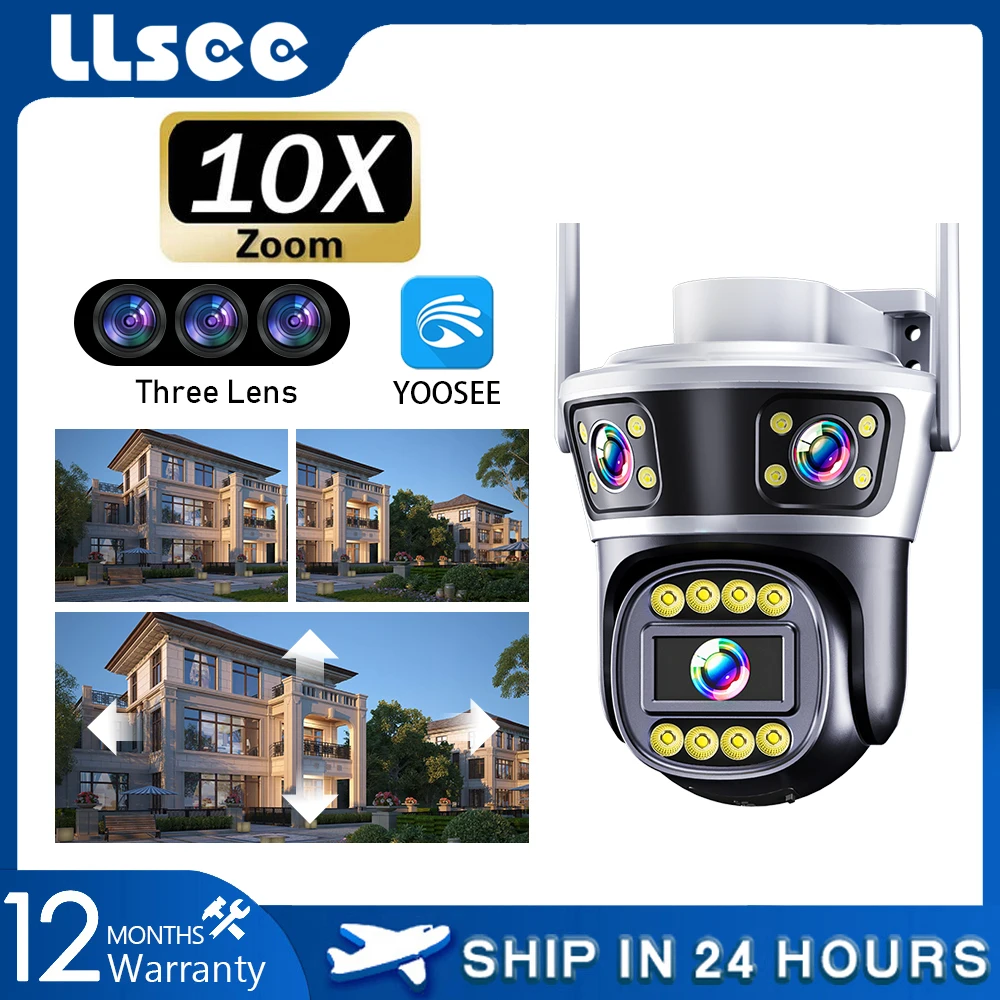 

LLSEE YOOSEE,Three lens,12MP,wireless WiFi camera,optical zoom,closed-circuit television camera,IP security protection camera