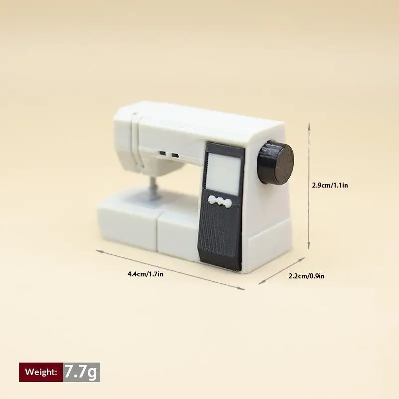 Miniature Sewing Machine Dollhouse Accessories Vintage PLA Model Good Texture For 1:12 Scale Doll House Living Room Decor