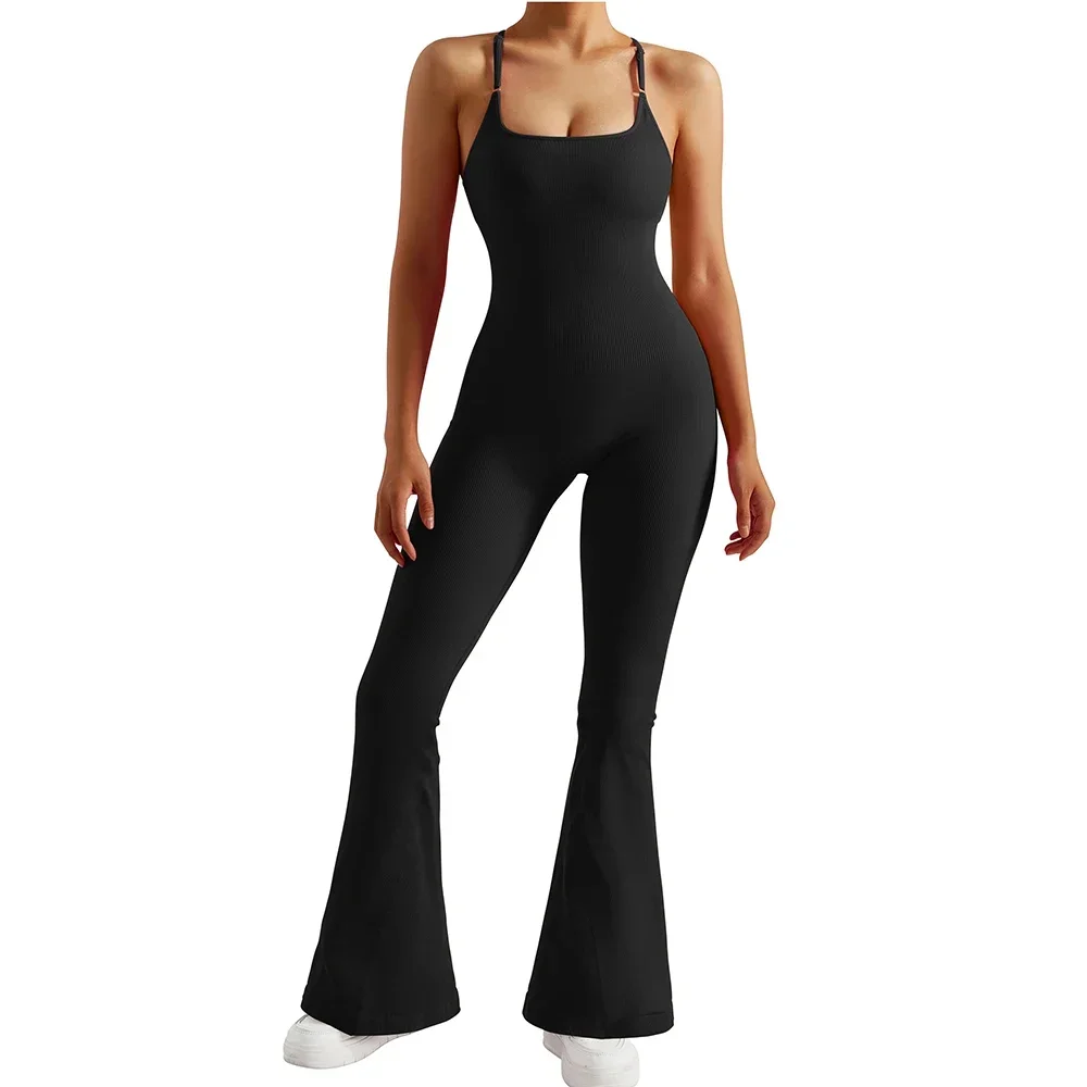 Solid Body-shaping Simple Jumpsuit Women Casual Square Collar Sleeveless Skinny Romper Lady Daily Sporty Wear One Piece Bodysuit