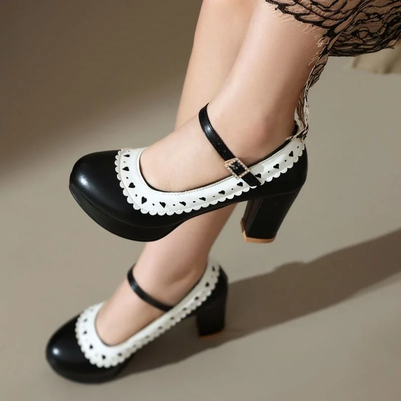 أورشا ليزا الحلو المرأة ماري جينس مضخات جولة تو 7 سنتيمتر كتلة كعب منصة مشبك حزام الأزرق حجم كبير 45 يؤرخ نمط الحفلات