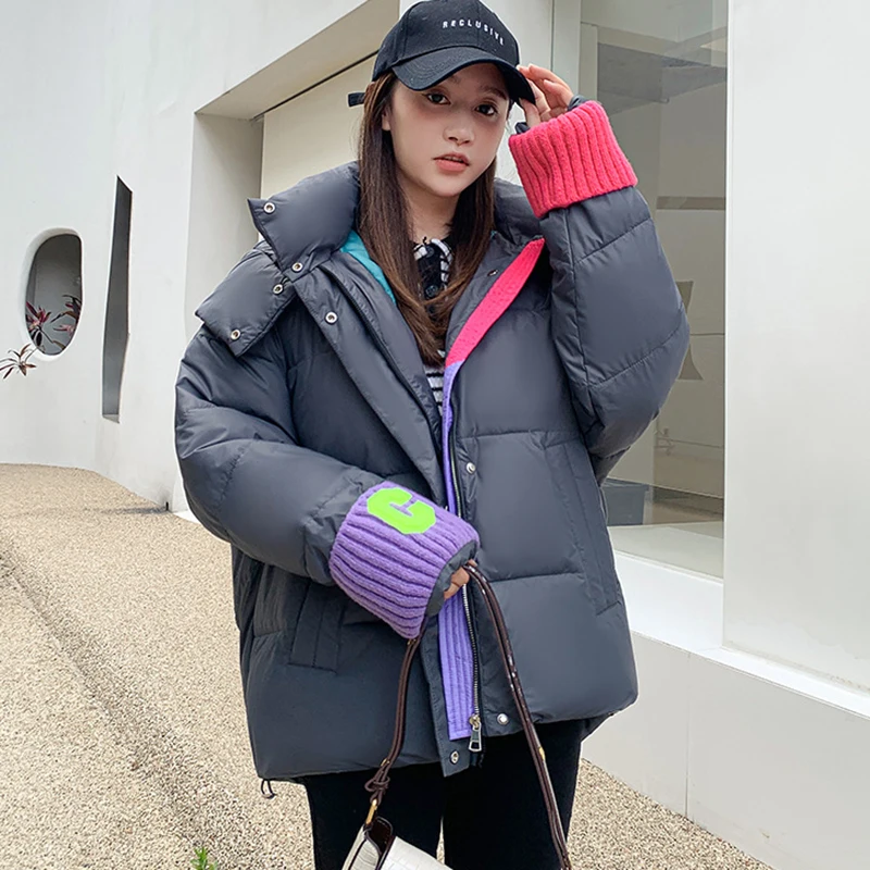 ฤดูหนาวผู้หญิง Parka สั้นลงเสื้อฝ้าย2022สีใหม่ Hooded Bread ผ้าฝ้ายนักเรียน Outerwear