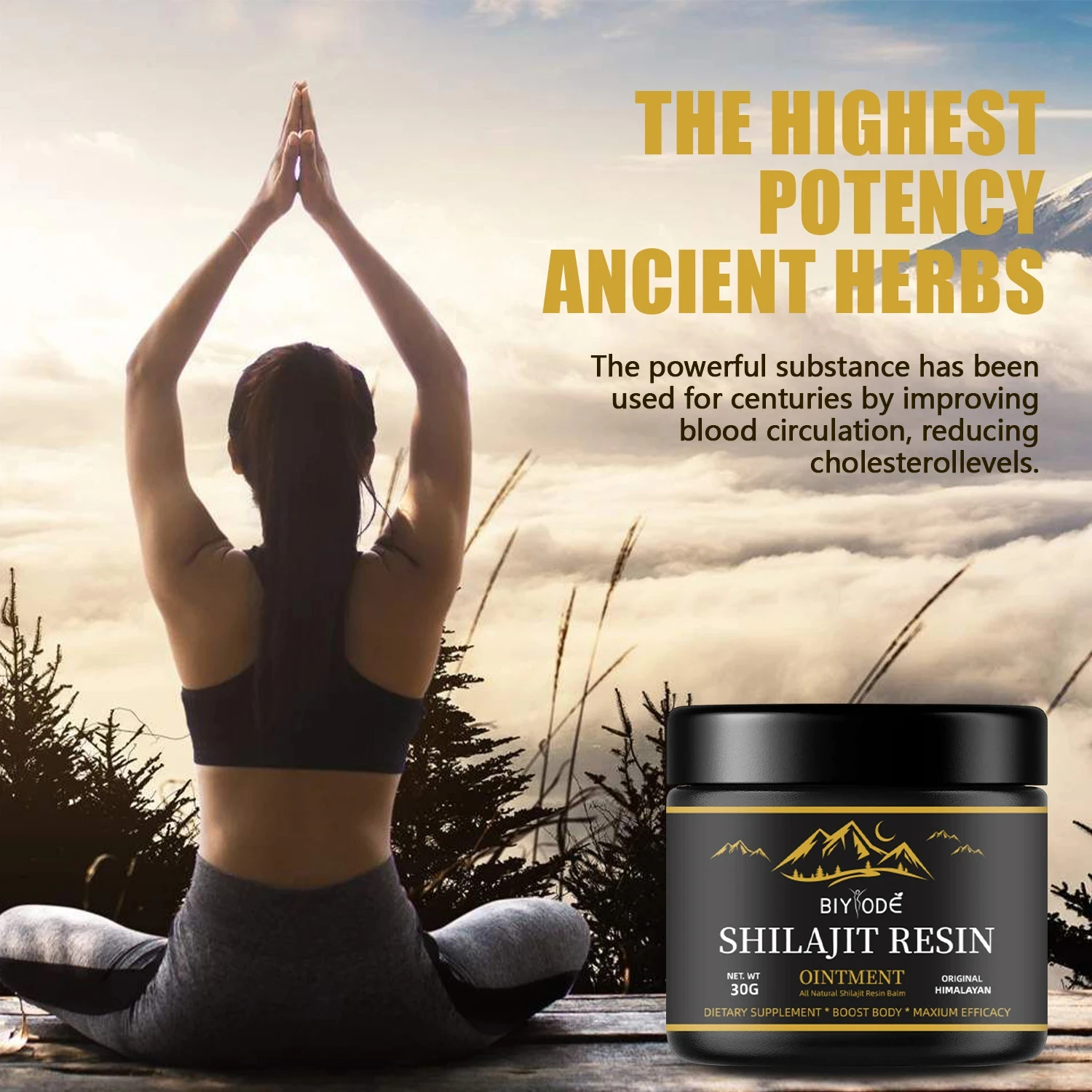 Pure Himalayan Organic Shilajit Resin Supplement Authentic and Natural Golden Grade A Contains Fulvic Acid & Trace Minerals 30G