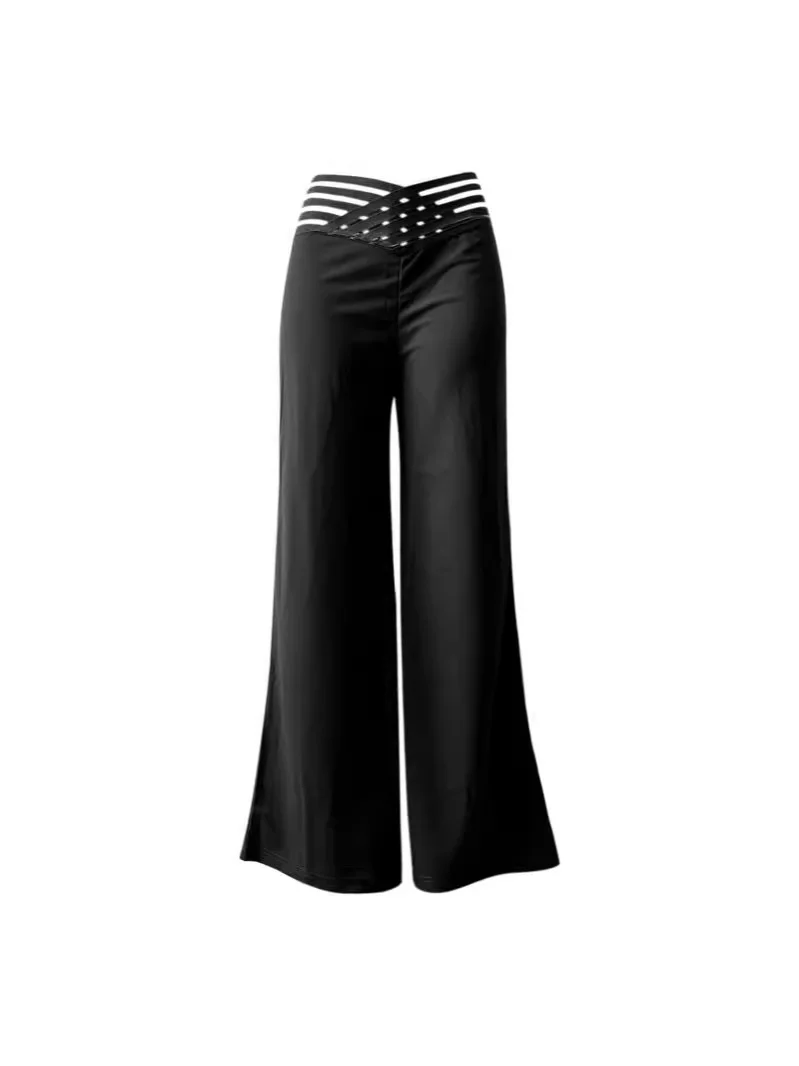 Pantaloni bootcut Emo Nero Donna Caldo Twill di nylon Sherpa Pila Luminoso Retro Colorato Pianura Basic Solido Zebra Diamante Paillettes GF
