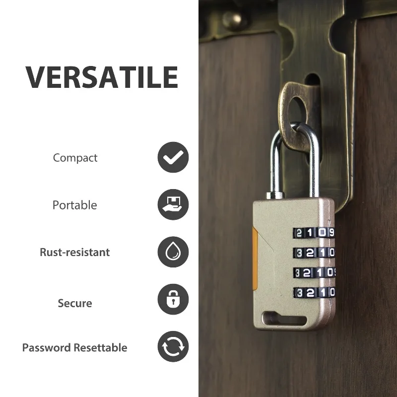 Combination Password Padlock 804HP for Luggage Gym Locker Cabinet Security Anti Theft Lock with Durable Colorful New Design