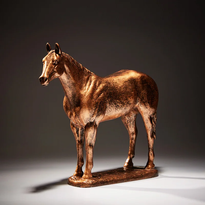 Light Luxury High-End Lucky Horse Ornament, Living Room Office Wine Cabinet Decoration, Horse to Success Handicraft Opening Gift