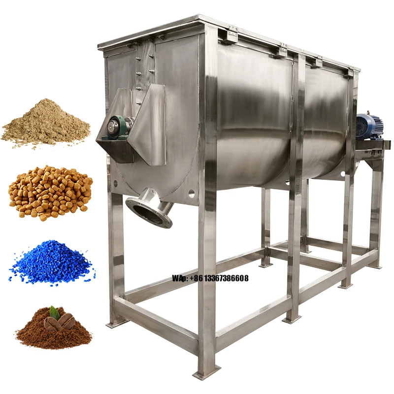 500 كجم 1000 كجم أفقية مزدوجة الشريط خلاط مسحوق الأرز الصناعي آلة خلط السوائل #1