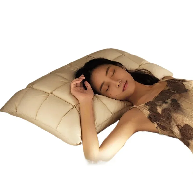 

Goose down pillow partition pillow down cervical spine help sleep household core