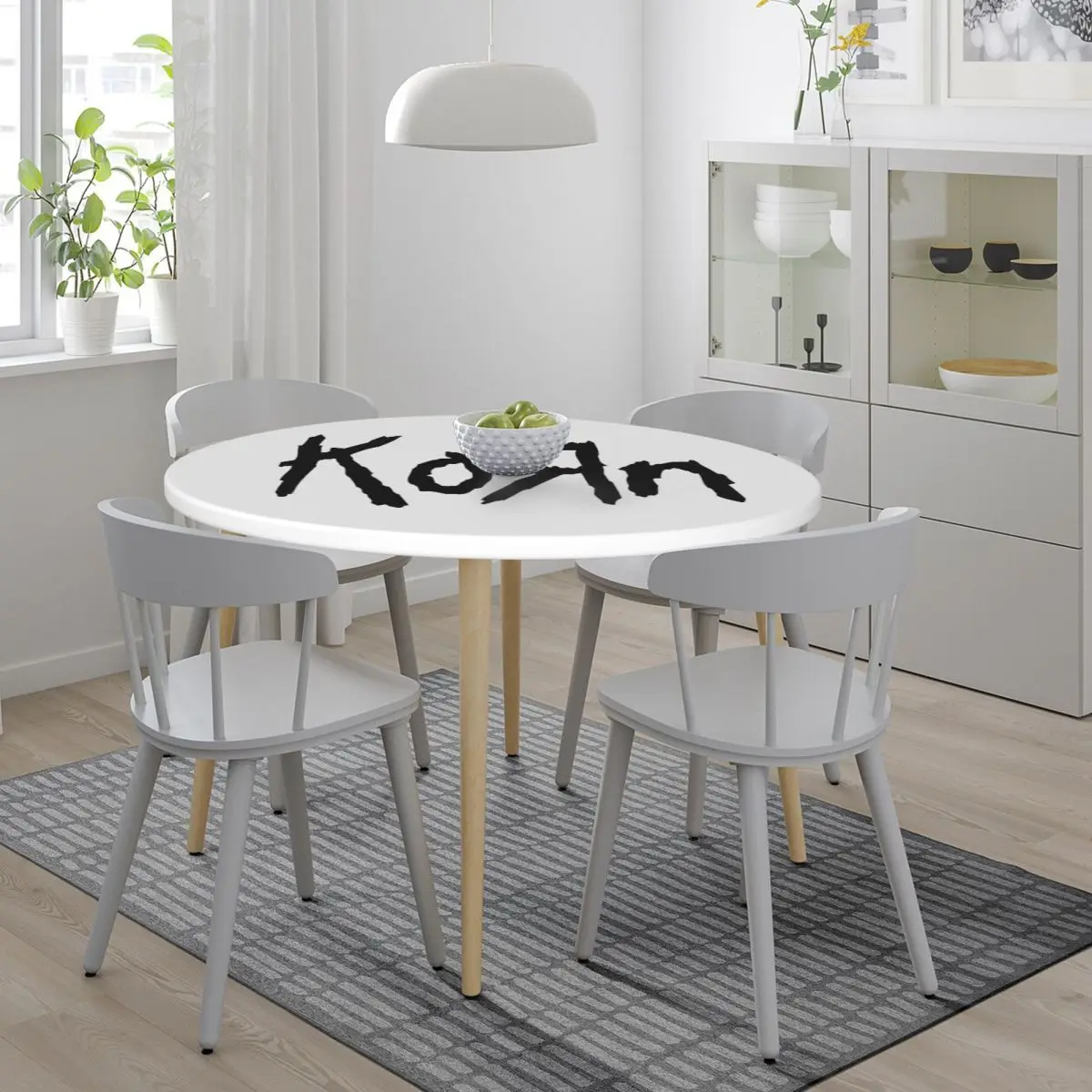 Korn Band Rock Metal Music Waterproof Round Tablecloth Oilproof Table Cloth for Kitchen Events Dining Table Cover
