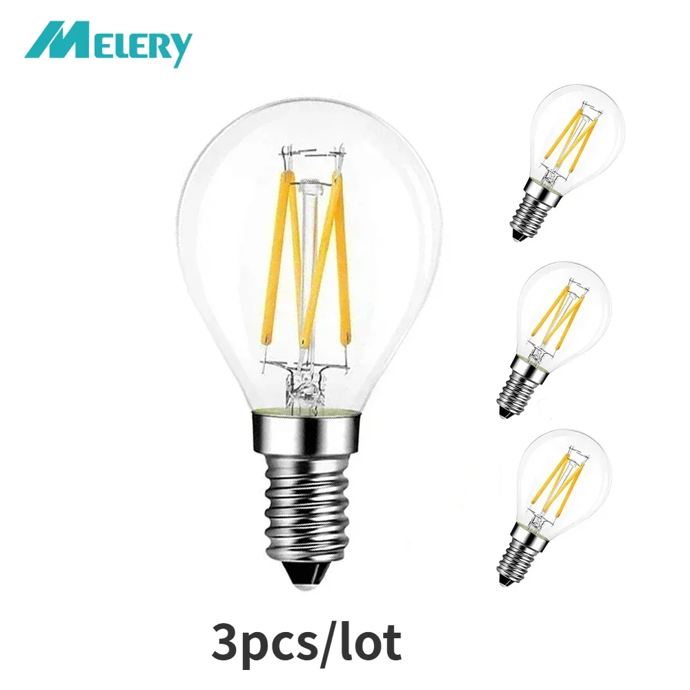 

Melery E14 LED Candelabra Light Bulb 4W Lamp Warm/Cold White Matt Filament 40W Replacement 400lm RA80 Candle LighBulb Home 3Pack