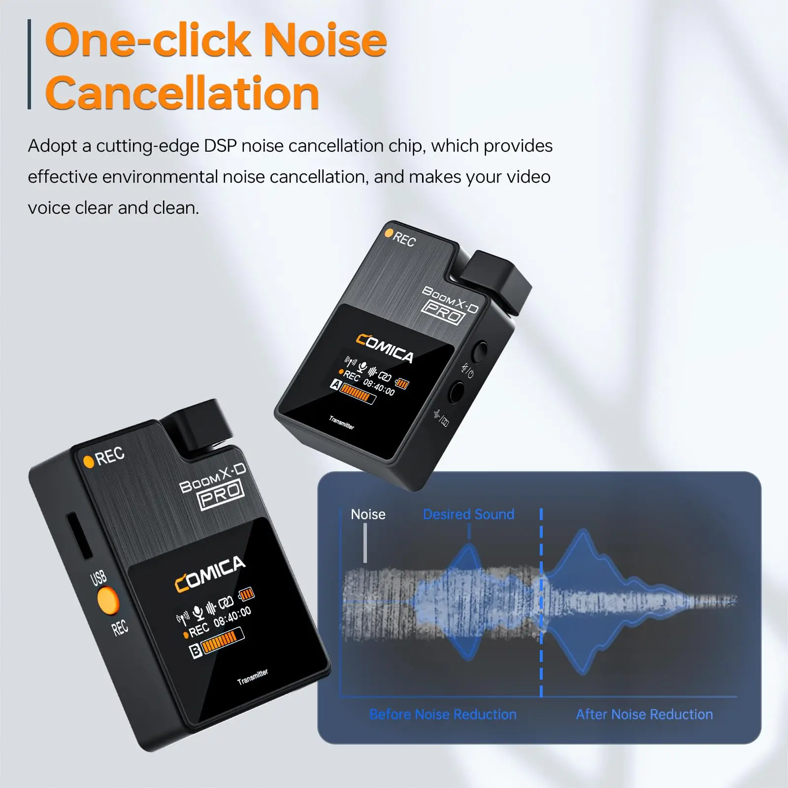 BoomX-D PRO Wireless Lavalier Microphone with 8GB Recording Capacity,  Noise Cancellation for Smartphone Camera PC