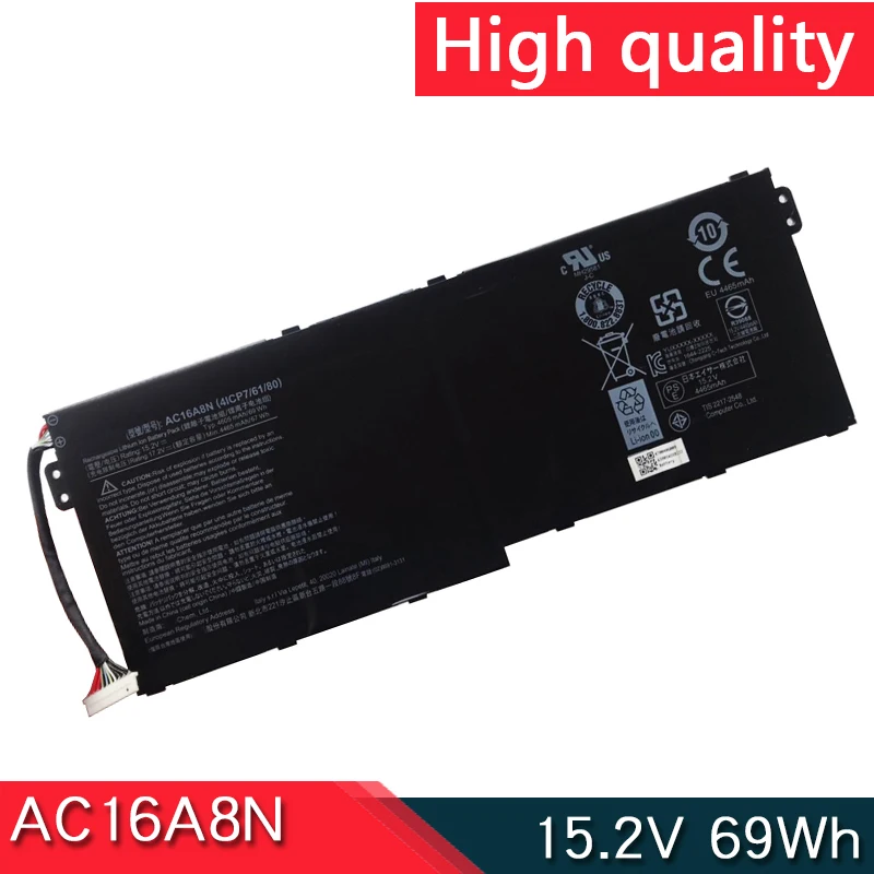 НОВЫЙ AC16A8N 15,2 В 69 Втч аккумулятор для ноутбука Acer Aspire VN7-593G VN7-793G Aspire V17 Nitro Black Edition V15 Nitro BE 4ICP7/61/80
