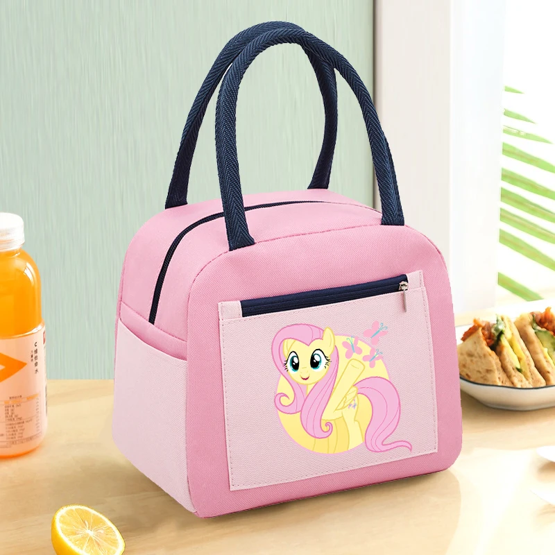 My Little Ponys Children Cute Lunch Bag Kid Cartoon Casual Food Insulation Bags Anime Printed Large Capacity Handbag Kawaii Gift