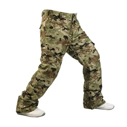 Camouflage Ski Pants Men Snowboard Pants Winter Warm Thick High-waist Outdoor Windproof Waterproof Snow Skiing Trousers SK014