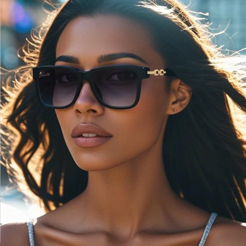 

Car Sunglasses 3pcs Fashion Oversized Square Sun Glasses Colorful Frame Female Chain Design Glasses Outdoor Driving Eyeglasses