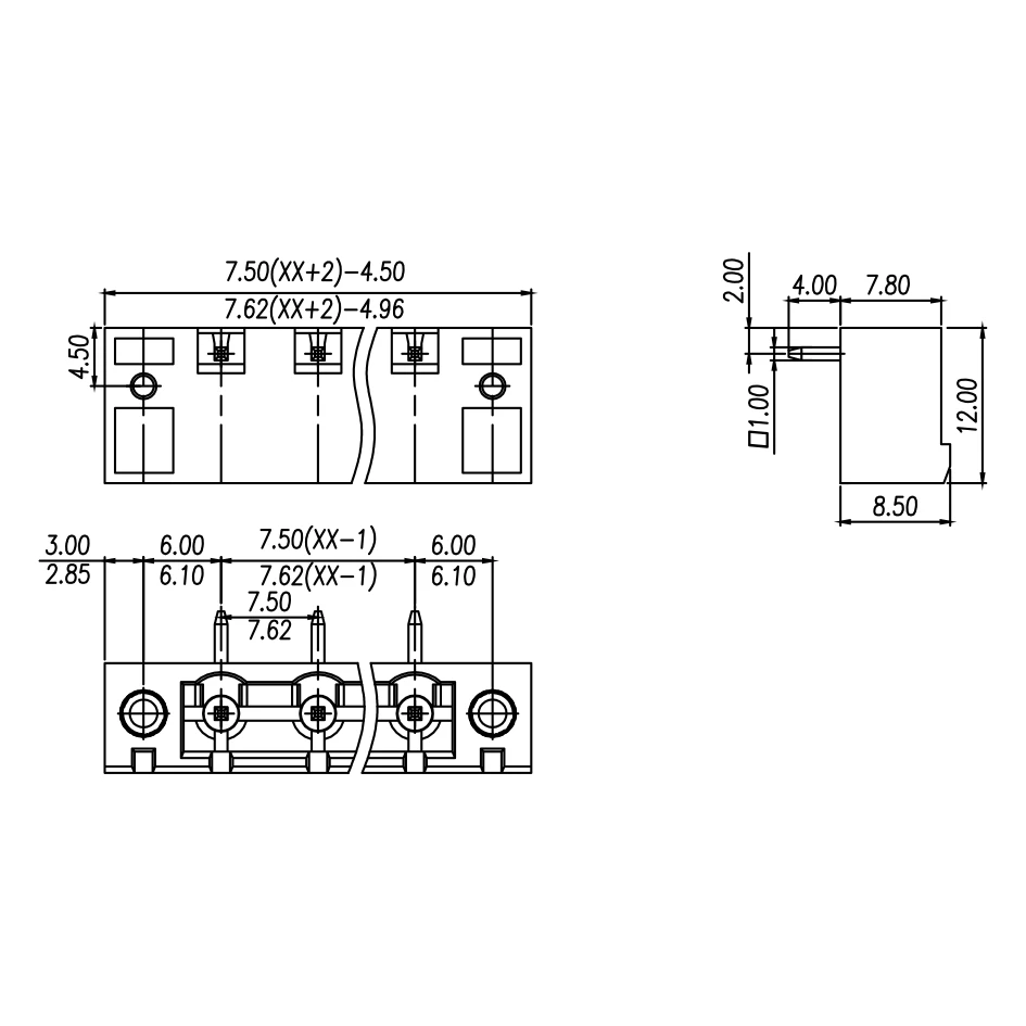 100PIN 7.5mm 2EDGRM PCB PLUG-IN TERMINAL BlOCK GMSTB2.5/-GF-7.5 PHOENIX CONTACT 7EHDRM  straight ME050