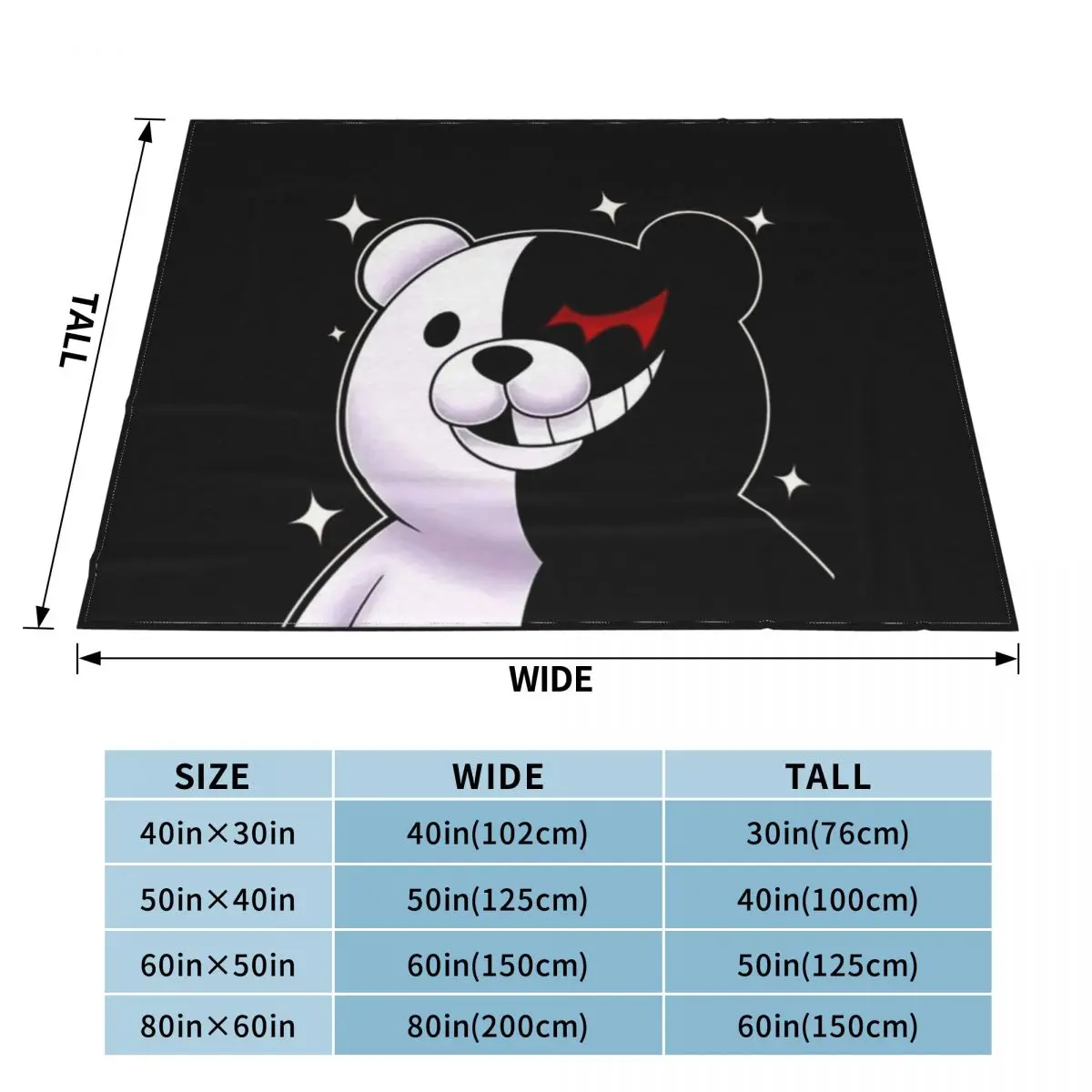 Monokuma and Monomi Sticker Throw Blanket wednesday warm blanket for winter Polar blanket