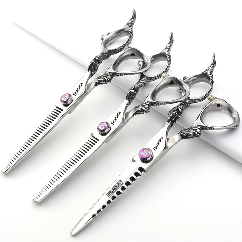 Professional Tools Hair Scissors Professional Authentic 6-inch Barber Shop Hairdresser's Special Scissors Flat Teeth Cutting Set