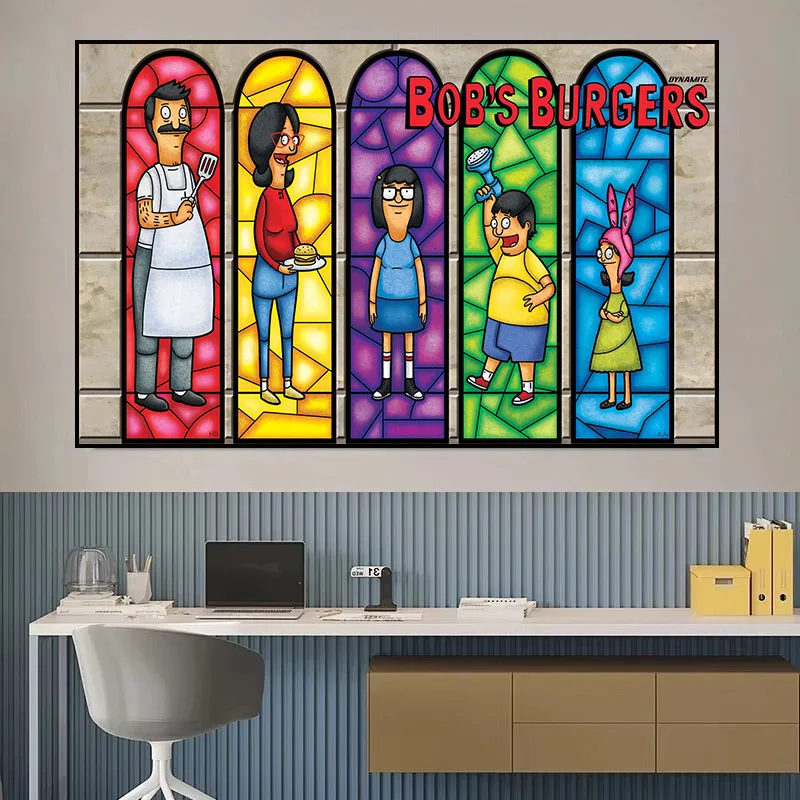 

Cartoon Anime Bobs Burgers All Characters Poster Wall Art Prints Canvas Painting Wall Decor Bedroom Living Room Home Decor