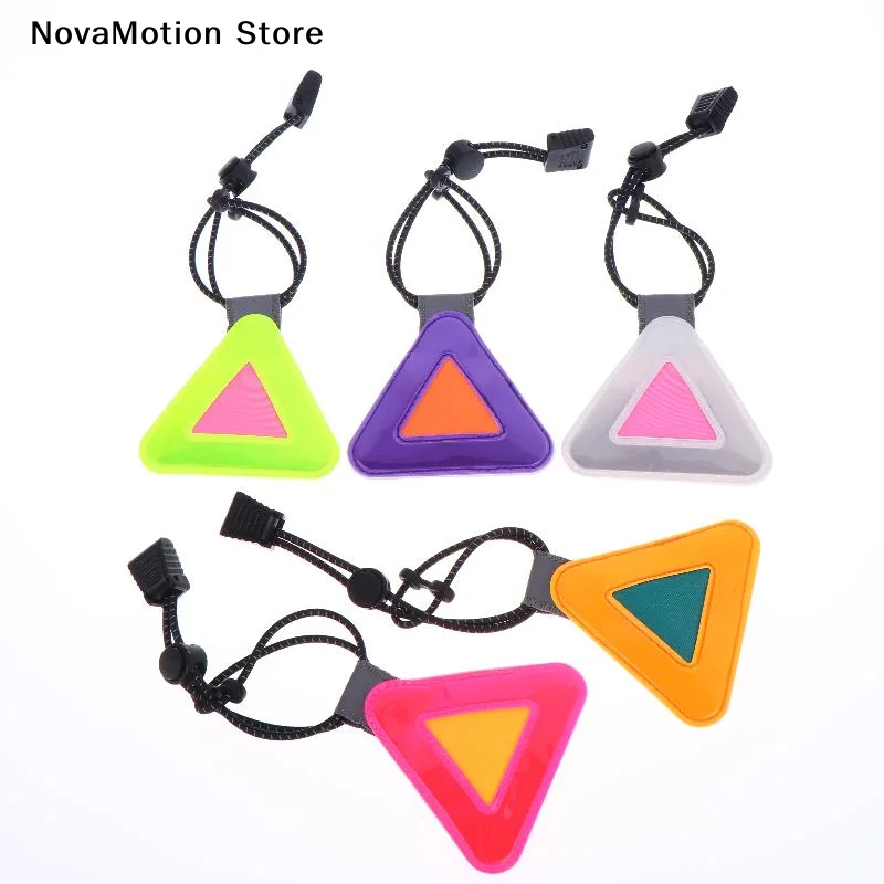 Bike Triangle Reflective Signs Safety Warning Pendant Night Riding Reflective Patch Portable Multi Functional Reflective Label