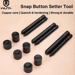 WUTA Professional Snap Fastener Buttons Setter Tool Kit Smooth Press Button Manual Installation Mold Black Antirust 10/12.5/15mm