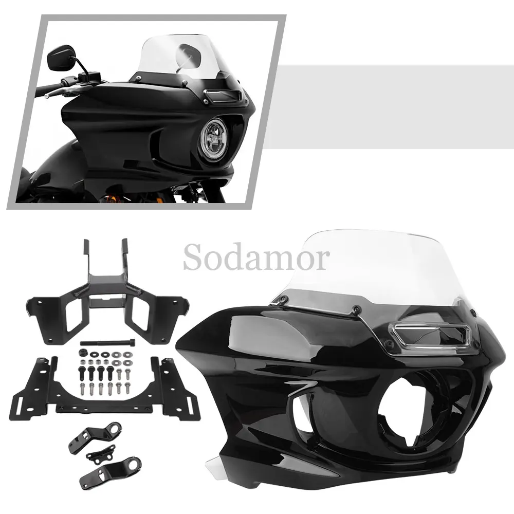 

Front Headlight Fairing Clear Windshield Bracket Motorcycle Part Fit For Harley Softail FXLRST 1YXZ LOW RIDER ST 2022-2024