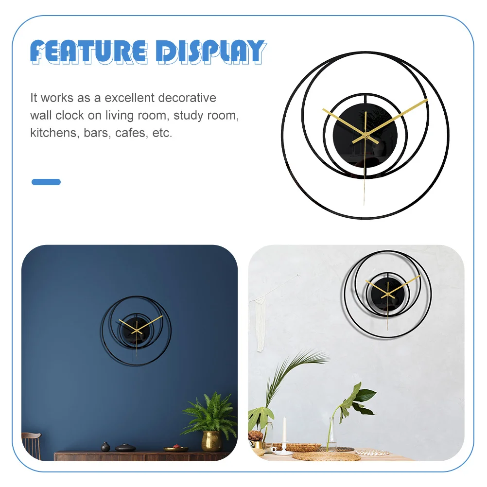

Black Acrylic Wall Clock Modern Style Mute Decorative Wall Hanging Clock Room Kitchen Decor Without